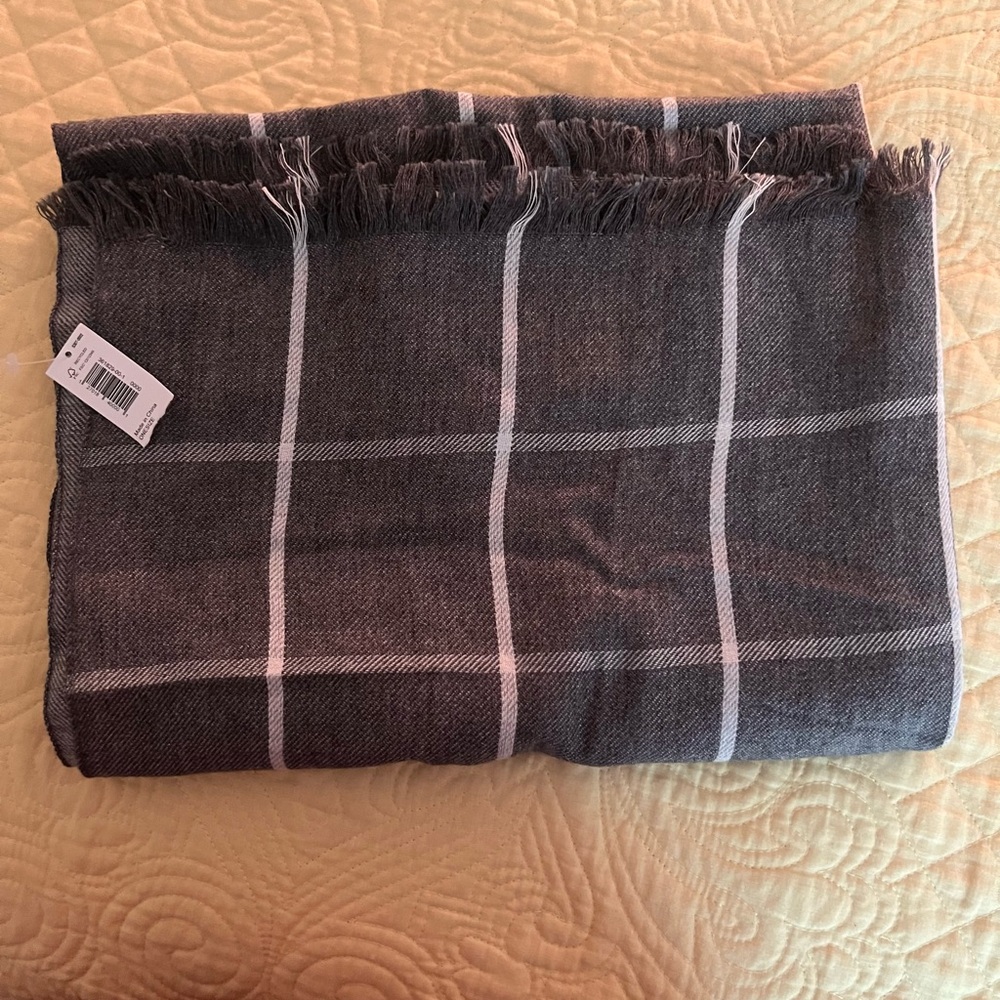 Banana Republic - Elegant Gray Plaid Scarf
